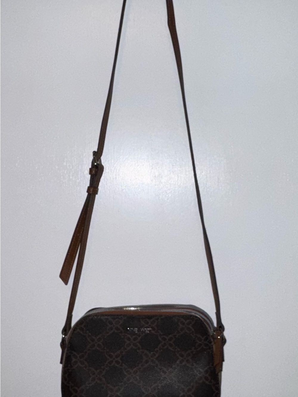 Nine West Brown Monogram Crossbody Bag